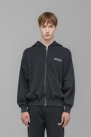 ROUTINE ZIP HOODIE - FADED BLACK