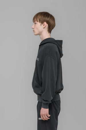 ROUTINE ZIP HOODIE - FADED BLACK