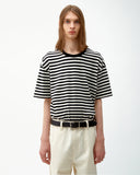 TEXTURED STRIPE T-SHIRT - BLACK/WHITE