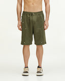 AMC SUEDE SHORTS - OLIVE