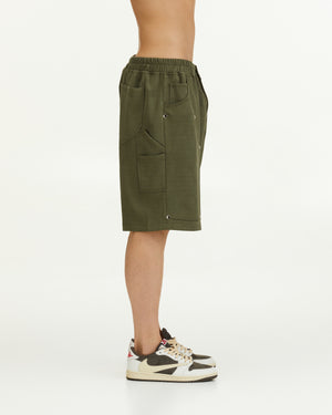 AMC SUEDE SHORTS - OLIVE