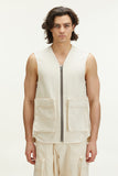 AMC DENIM VEST - BIEGE