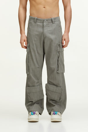 AMC CARGO PANTS - GREY DENIM