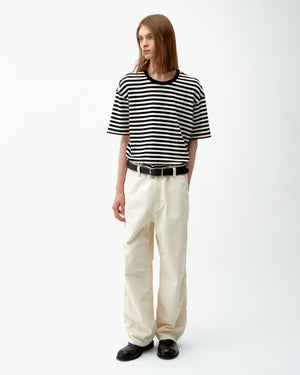 TEXTURED STRIPE T-SHIRT - BLACK/WHITE