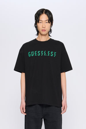 GREEN FONT TEE - BLACK