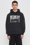 FRONT GRAPHIC HOODIE - WASHED BLACK