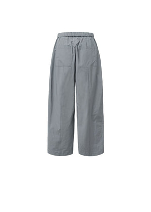 BELTED TUCK BANDING PANTS - GREY