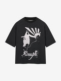 VINTAGE POSTCARD T-SHIRT - BLACK WASHED