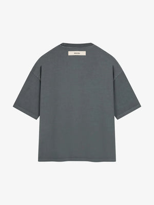 OLIVE STICHED T-SHIRT - WASHED GREY