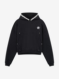 EMBROIDERED HOOD HOODIE - BLACK