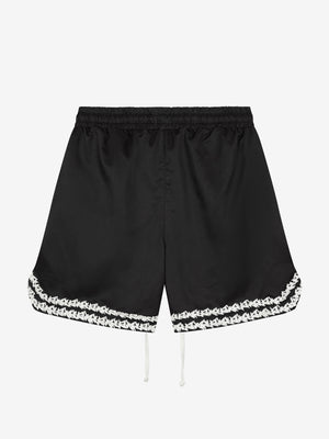 SHORTS WITH KNITTED OLIVES - BLACK