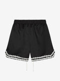 SHORTS WITH KNITTED OLIVES - BLACK