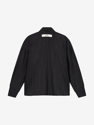 OLIVE CROCHET SHIRT - BLACK