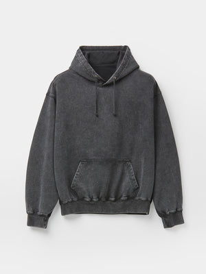 GARMENT DYING HOODIE - WASHED CHARCOAL