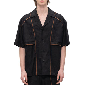 RIPPED PATCHWORK SHIRT - BLACK