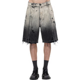 DENIM GRADIENT SHORTS - WASHED BLACK