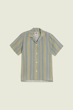 MIST STRATA CUBA LINEN SHIRT - OFF WHITE