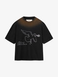 RUSTY BIRD T-SHIRT - WASHED BLACK