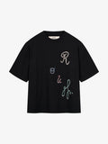 FLORAL CHAIN T-SHIRT - BLACK