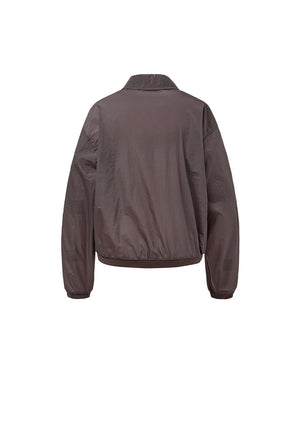 SHEER ZIP-UP SHIRTS - BURGANDY