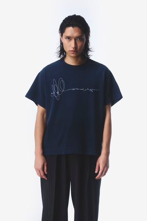 SKETCH YOURSELF TEE - NAVY BLUE