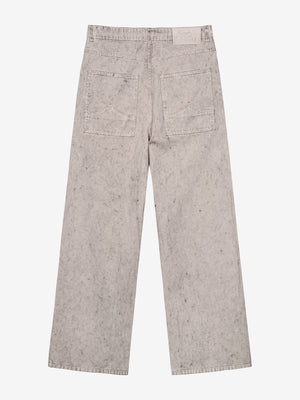 DEBOSSED DENIM PANTS - SAND