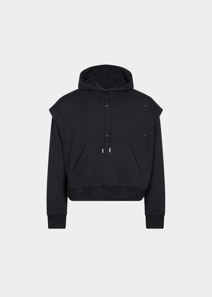 OUTLINE LOGO HOODIE - BLACK