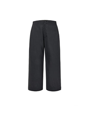 WOOL WIDE PANTS - BLACK