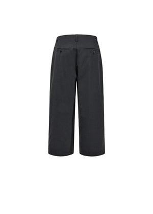 WOOL WIDE PANTS - BLACK