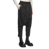 CROSS DRAPE DROP CROTCH PANTS