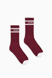 Logo Stripe B-Ball Sock - Maroon