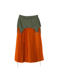 AB CHECK COMBINATION PLEATS SKIRT