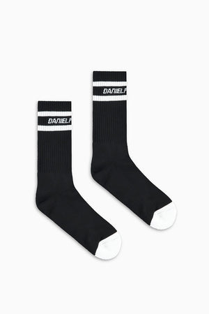 Logo Stripe B-Ball Sock - Black